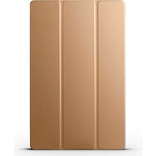 Noktaks - Galaxy Tab S10+ Plus 12.4.inç SM-X820 - Kılıf Smart Cover Standlı 1-1 Kılıf - Gold