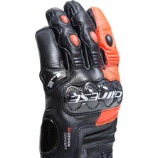 Dainese Carbon 4 Short Black Fluo Red Deri Eldiven