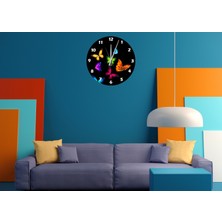 Ti Play Hayat Bir Kelebek 30 x 30 cm  Akrilik Dekoratif Modern Duvar Saati