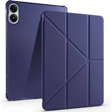 Noktaks - Poco Pad 12.1.inç - Kılıf Kalem Bölmeli Standlı Tri Folding Kılıf - Lacivert