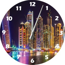 Ti Play Işıldayan Kuleler 30 x 30 cm  Akrilik Dekoratif Modern Duvar Saati