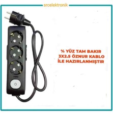 Viko Multi-Let 3 Lü 3x2.5 Öznur Kablo Tam Bakır (1 ile 15 Metre Arası) Anahtarlı Topraklı Çocuk Korumalı Uzatma Grup Priz ( 3x2.5 Ttr Öznur Kablo Tam Bakır) Ttr Kablo Tseli