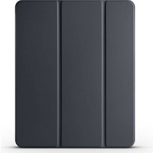 Noktaks - iPad Pro 12.9.inç 4.nesil 2020 A2229-A2069-A2232-A2233 - Kılıf Smart Cover Kalem Bölmeli Standlı 1-1 Kılıf - Gri