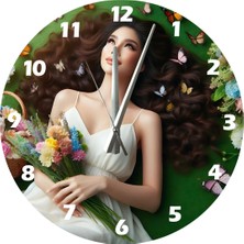 Ti Play Çiçekler ve Gökyüzü 30 x 30 cm  Akrilik Dekoratif Modern Duvar Saati