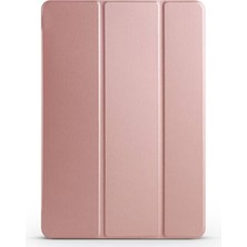 Noktaks - Galaxy Tab S10+ Plus 12.4.inç SM-X820 - Kılıf Smart Cover Standlı 1-1 Kılıf - Rose Gold