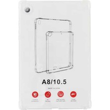 Noktaks - Galaxy Tab A8 10.5.inç SM-X200 - Kılıf Köşe Korumalı Anti Shock Silikon Kapak - Şeffaf