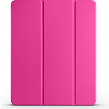 Noktaks - iPad Air 11 M2 2024 A2902-A2903-A2904 - Kılıf Smart Cover Kalem Bölmeli Standlı 1-1 Kılıf - Kırmızı