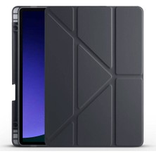 Noktaks - Galaxy Tab S9 Fe 10.9.inç SM-X510 - Kılıf Kalem Bölmeli Standlı Tri Folding Kılıf - Koyu Yeşil