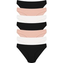 Dominant Kadın Siyah Ekru Ten Pamuklu Likralı Külot 7 Li Paket 37000-600