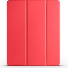 Noktaks - iPad Air 5.NESIL10.9.INÇ 2022 A2588-A2589-A2591 - Kılıf Smart Cover Standlı 1-1 Kılıf - Kırmızı