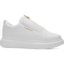 Günlük Erkek Casual Lastikli Kalın Yüksek Topuklu Desenli Taban Oval Burun Sneaker Spor Ayakkabı 111