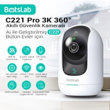 Botslab 360+ C221 Pro 3k 360° Akıllı Güvenlik Kamerası Bebek Monitörü Evcil Hayvan Kamerası İç Mekan Kamerası Ip Kamera Yeni Versiyon (Distribütör Garantili)