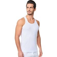 Pierles Erkek Beyaz 3'lü Paket Rambo Atlet Askılı Yaka %100 Pamuklu Rahat Kesim ve Nefes Alabilir