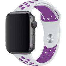Piyasa Sepeti Apple Watch Series SE 40 MM Fileli Kordon Beyaz-Mor
