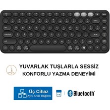 BTK1 Çift Modlu Kablosuz 2.4ghz & Bluetooth V5.0 Sessiz Q Klavye Siyah (Ramwhite Türkiye Garantili)