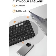 BTK1 Çift Modlu Kablosuz 2.4ghz & Bluetooth V5.0 Sessiz Q Klavye Siyah (Ramwhite Türkiye Garantili)