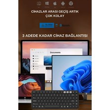 BTK1 Çift Modlu Kablosuz 2.4ghz & Bluetooth V5.0 Sessiz Q Klavye Siyah (Ramwhite Türkiye Garantili)