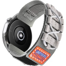 Ekılıf Huawei Gt2 46MM - Kordon 22MM Orbital Örgülü Halat Tasarımlı Naylon Kumaş Hasır Kordon KRD-112 - Gri