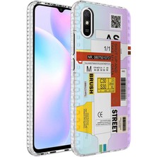 Enfein Xiaomi Redmi 9A Kılıf Airbag Kenarlı Renkli Desenli Silikon Elegans Kapak - No2