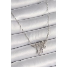 Clariss 316L Çelik Gümüş Renk Zincir Zirkon Taşlı Kelebek Model Sallantı Detay Kadın Kolye