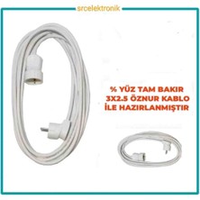 Viko Tek Prizli Uzatma Seyyar Kablo L Fişli (2 ile 15 Metre Arası) ( 3x2.5 Öznur Kablo Tam Bakır) Ttr Kablo Tseli HO5VV-F