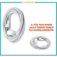 Viko Tek Prizli Uzatma Seyyar Kablo (2 ile 15 Metre Arası) ( 3x2.5 Öznur Kablo Tam Bakır) Ttr Kablo Tseli