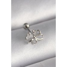 Style Of Carmen 316L Çelik Gümüş Renk Zirkon Taş Detay Kurdele Model Tragus Piercing