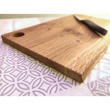 Limon Dekor Tek Parça Meşe Ağacından Sunum ve Kesme Tahtası Single Piece Oak Wood Serving And Cutting Board