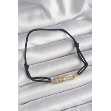 Style Of Carmen Siyah Renk Ipli Asansör Gold Messika Model Kadın Bileklik