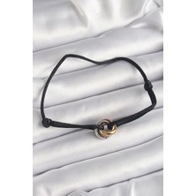 Style Of Carmen Siyah Renk Ipli Asansörlü Mix Renk Çelik Halka Model Kadın Bileklik