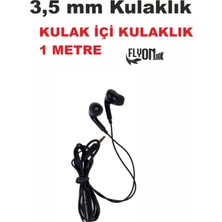 Flyonlook 3,5mm Kulaklık  Mikrafonlu Kulak Içi  Dış Ses Engeleyici Kulak Içi Kulaklık 1 Metre