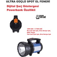 Flyonlook Ultra Şarjlı Güçlü El Feneri Powerbank Özellik Hızlı Dolum ve Kablo ile Şarj Imkanı Hafif Deprem