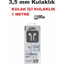 Flyonlook 3,5mm Kulaklık  Mikrafonlu Kulak Içi  Dış Ses Engeleyici Kulak Içi Kulaklık 1 Metre