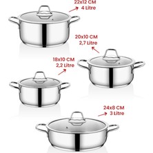 Yağmur Indüksiyon Tabanlı 8 Parça Tencere Seti