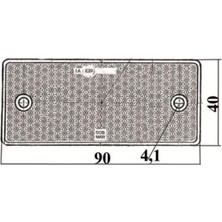 Dobmar REFLEKTÖR DİKDÖRTGEN DELİKLİ KIRMIZI (90*40 MM)