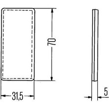 Hella Reflektör Dikdörtgen Beyaz (Yapışkanlı) (70*31.5 Mm)