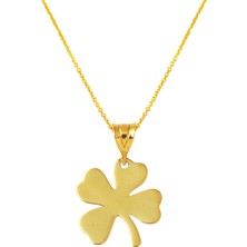 Bilezikci Yonca 14 Ayar Plaka Altın Kolye