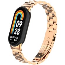 Ekılıf Xiaomi Mi Band 9 - Kordon Metal Kordon - Krd-04 - Rose Gold