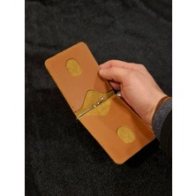 MAT DERİ  Deri Para Klipsli Cüzdan & Kartlık Taba Slim Kartlık