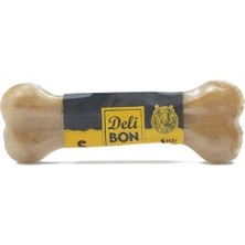 Delibon Deri Pres Vakumlu Kemik Köpek Ödülü Naturel 12 cm 1 Adet