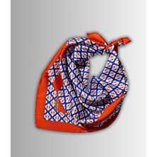 Kırmızı Fular Bandana Ipeksi Twill Saten Çintemani Desenli 58CMX58CM