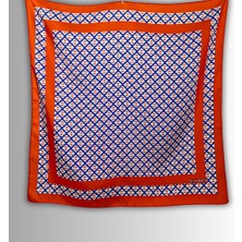 Kırmızı Fular Bandana Ipeksi Twill Saten Çintemani Desenli 58CMX58CM