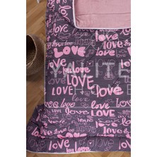 Yalıteks Home Tek Kişilik Welsoft Çift Taraflı Lüks Yorgan ve Yastık Kılıfı - Love Tek