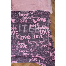 Yalıteks Home Tek Kişilik Welsoft Çift Taraflı Lüks Yorgan ve Yastık Kılıfı - Love Tek