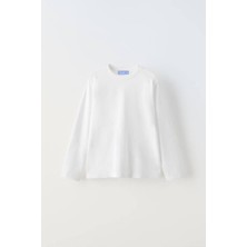 Unisex Çocuk Düz Beyaz Basic Tshirt