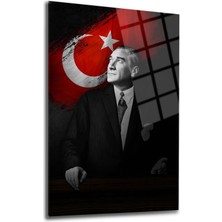 Atatürk Cam Tablo 67-Atatürk Tablosu-Türk Bayrağı Tablosu