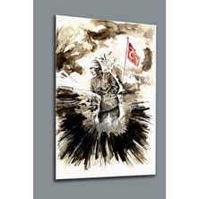Atatürk Cam Tablo 73-Atatürk Tablosu-Türk Bayrağı Tablosu