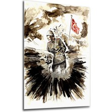 Atatürk Cam Tablo 73-Atatürk Tablosu-Türk Bayrağı Tablosu