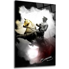 Atatürk Cam Tablo 61-Atatürk Tablosu-Türk Bayrağı Tablosu