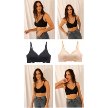 Sweet Sauna Lazer Kesim Dikişsiz Iz Yapmaz Büstiyer Sütyen Çıkarılabilir Pedli Toparlayıcı Nefes Alabilir Sütyen Siyah